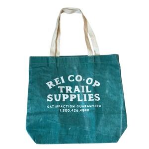 REI Co-op Trail Supplies Tote Bag Unisex Green Canvas Vintage Style SIZE OS